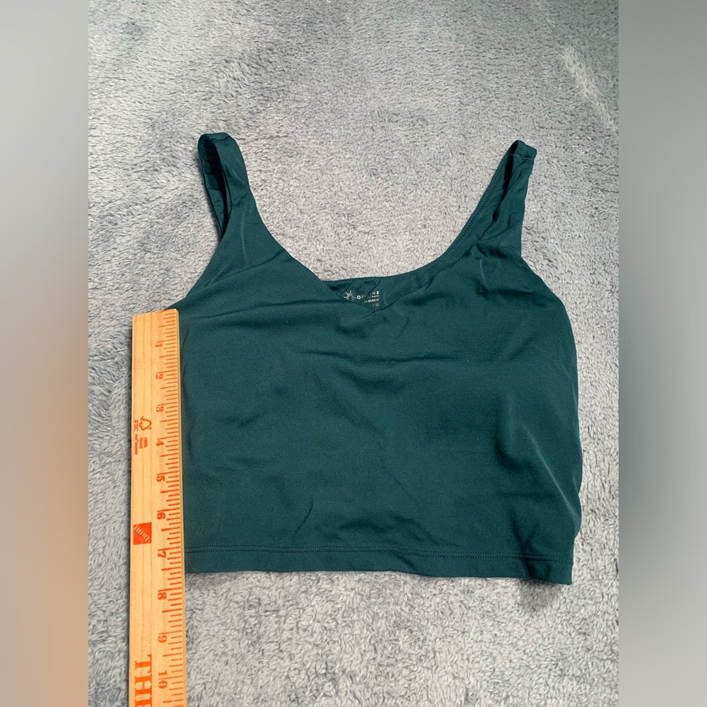 Aerie offline real me Green cropped Top with built in bra large - Picture 9 of 9